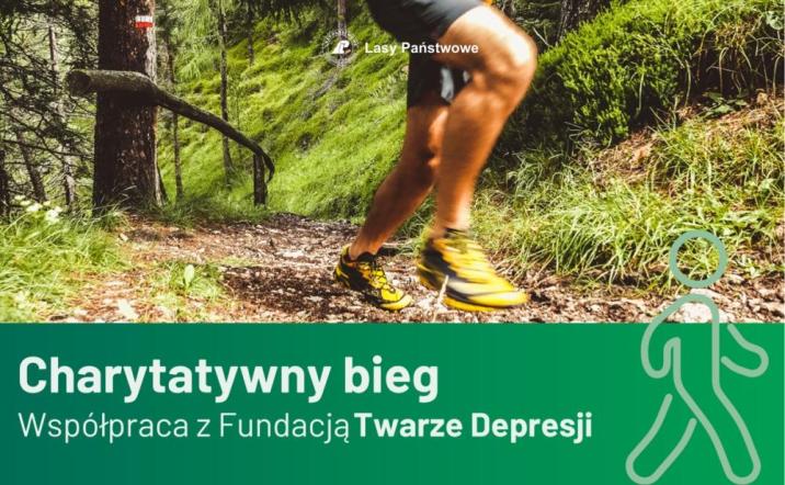 Plakat promujący wydarzenie pn. Bieg z Twarzami Depresji